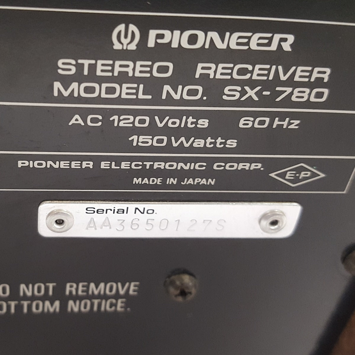 Pioneer SX-780 Stereo Reciever - Pioneer-Audio-Exchange