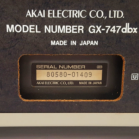 Akai GX-747 DBX -4-Track Stereo Tape Deck