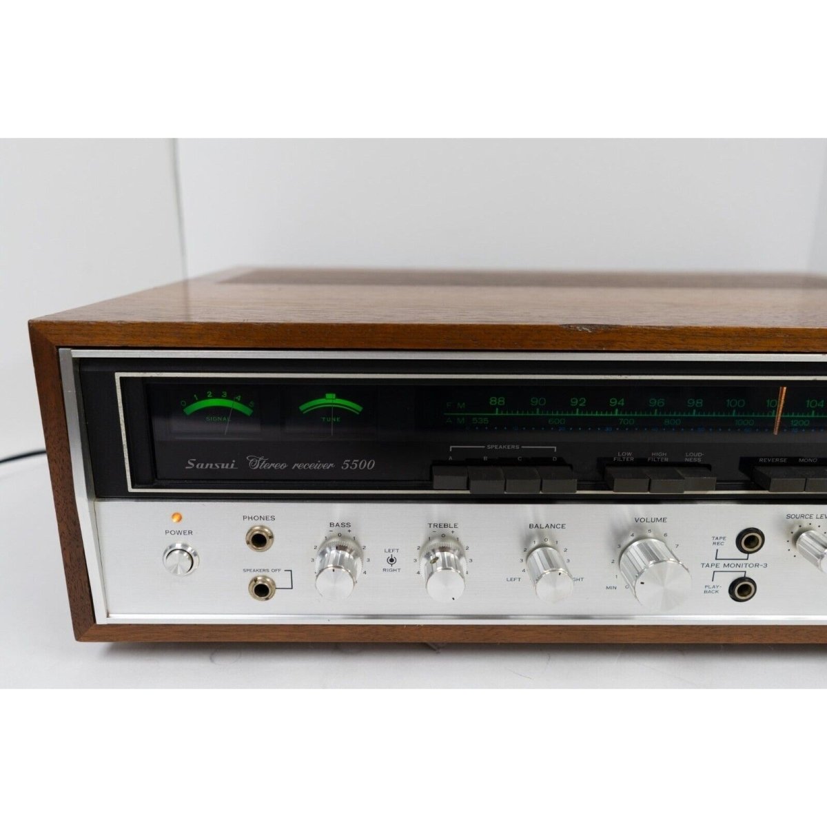 Sansui 5500 - AM/FM Stereo Receiver w/ 2 Phono Inputs w/ LED Upgrade - Sansui-Audio-Exchange