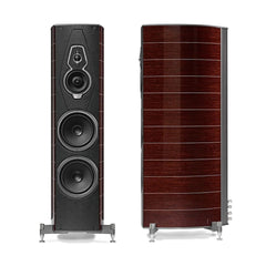 Sonus Faber Amati G5 floorstanding speakers in Wenge Wood and Italian leather