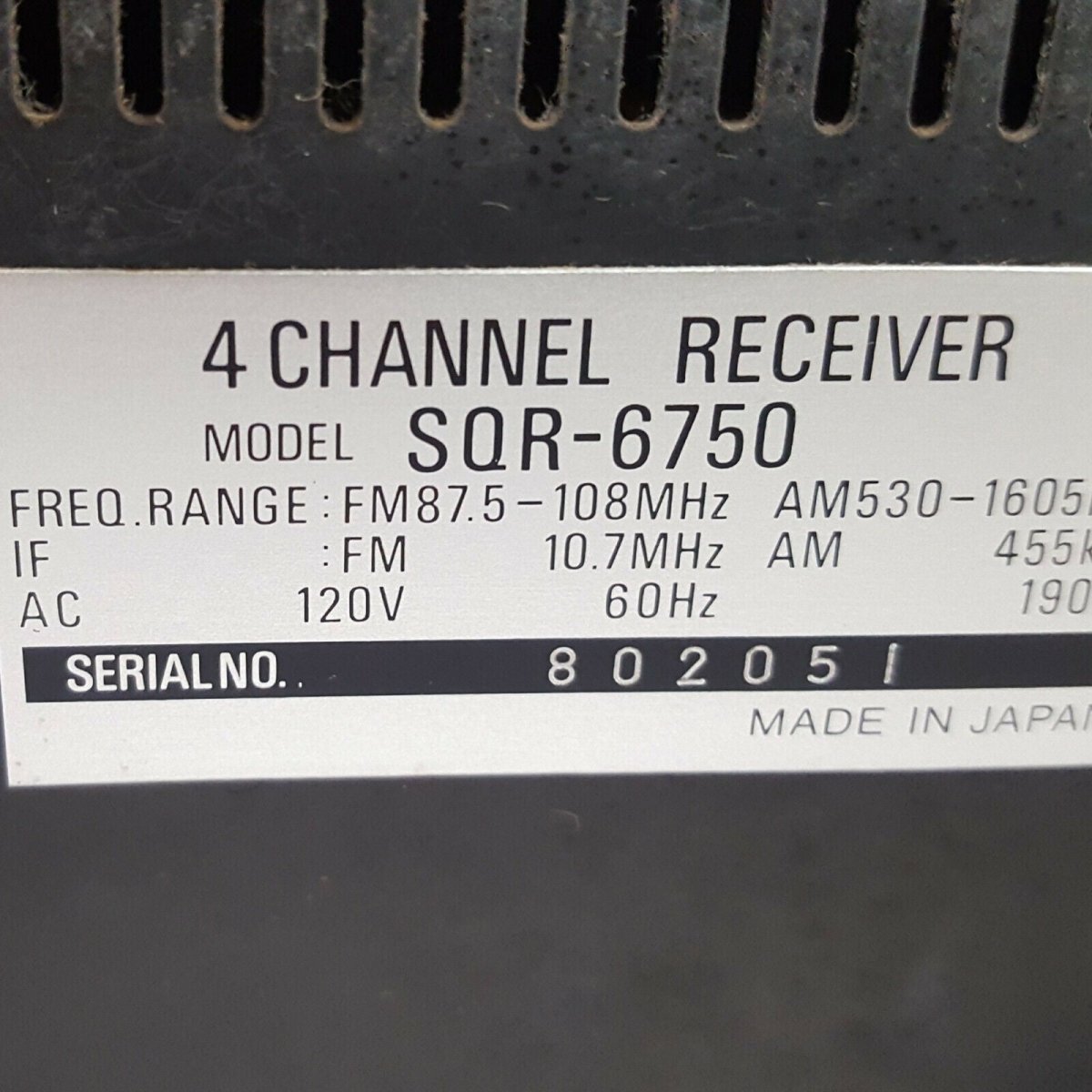 Sony SQR-6750 4-Channel Quad Receiver - Sony-Audio-Exchange