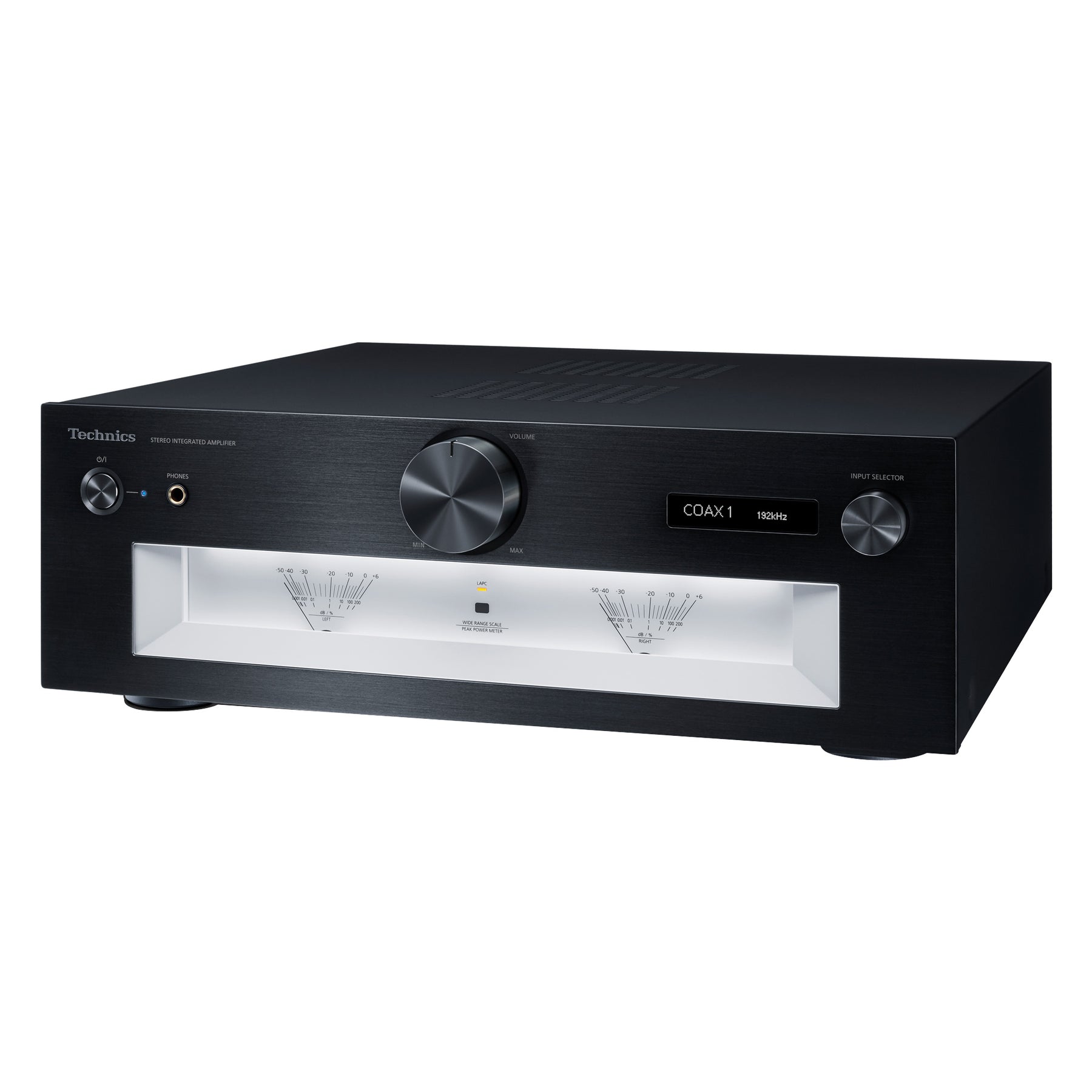 Technics SU-G700M2 stereo integrated amplifier in black, angled view