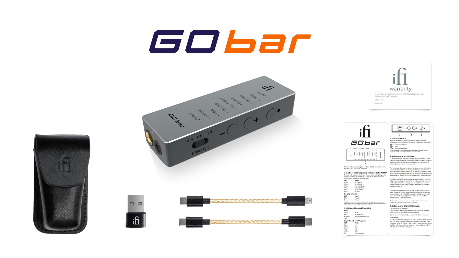iFi GO Bar Portable DAC & Headphone Amplifier - Open Box