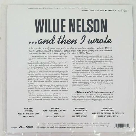 Willie Nelson – And Then I Wrote - 180g 2xLP 45RPM (Analogue Productions)