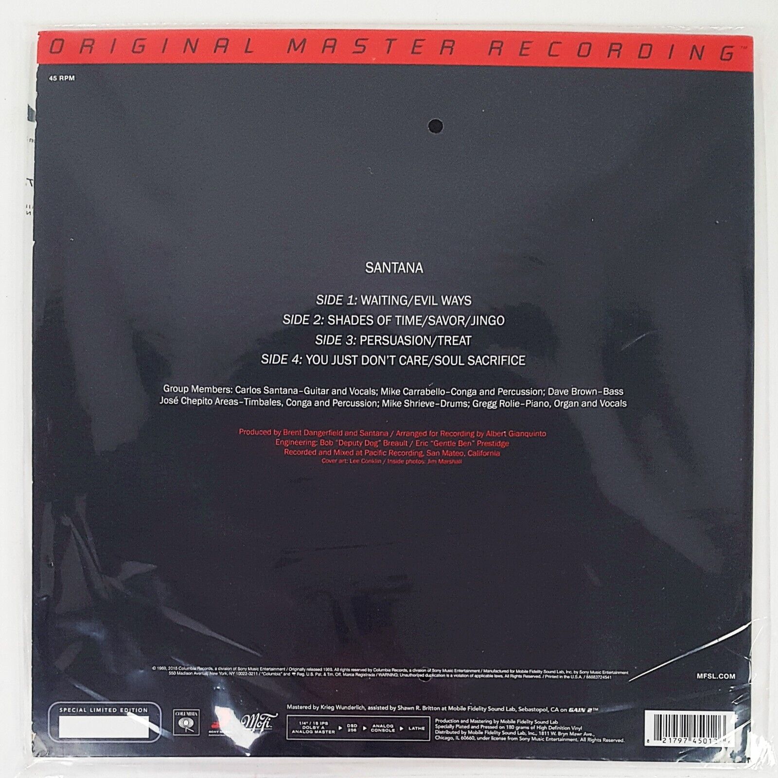 Santana ‎– Santana 2xLP– Original Master Recording (MoFi) Audiophile