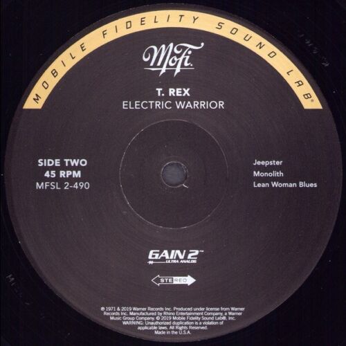 T. Rex ‎– Electric Warrior ‎– 2xLP 45 RPM Mobile Fidelity (MoFi)
