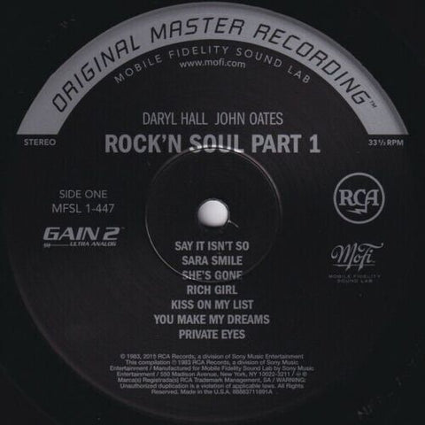 Hall & Oates ‎– Rock ‘N Soul Part 1- Original Master Recording - MoFi