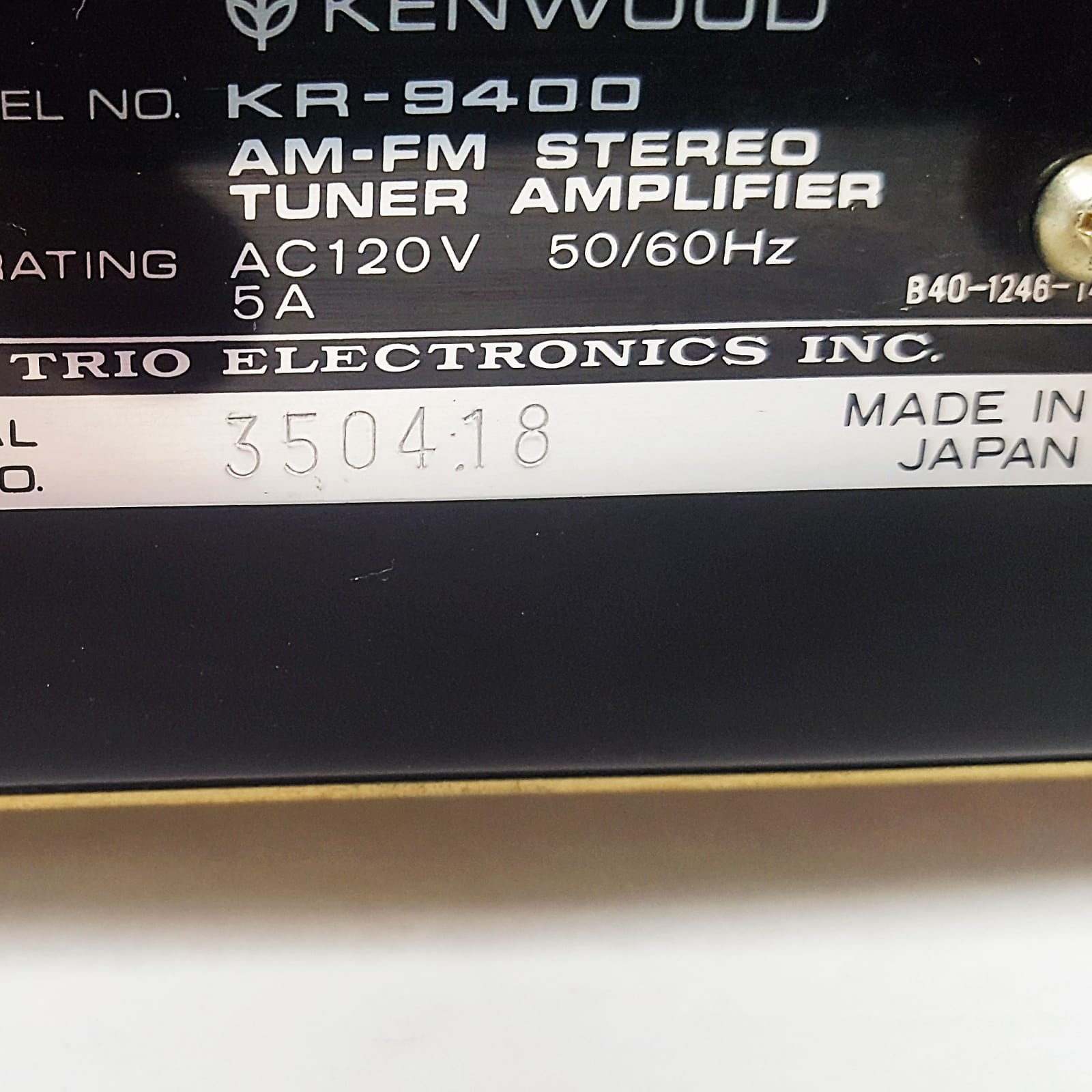Kenwood KR-9400 Vintage Receiver w/ LED Upgrade, Cleaned, Original Box & Manual